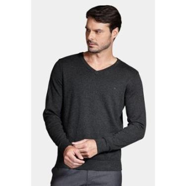 Imagem de Tricot Manga Longa Gola v Grafite Mescla-Masculino