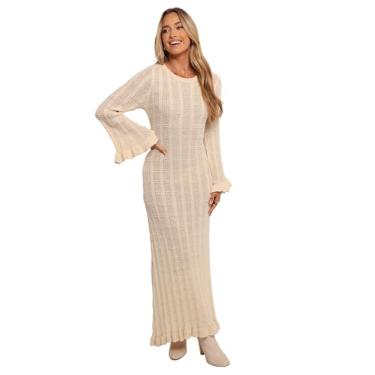 Imagem de Petal & Pup Vestido longo feminino Colter de manga comprida - branco, Branco, P