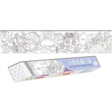 Imagem de Livro Infantil de Colorir Sereia Rolo Adesivo 30CM X 3M - VMPM