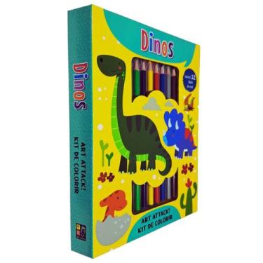 Imagem de Art Attack! Kit de Colorir Com 12 Lápis de Cor : Dinos - Pé da Letra