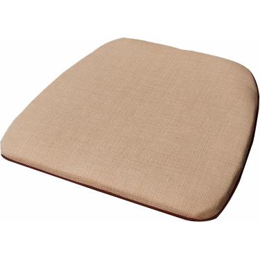 Imagem de Almofada De Cadeira Com Laços, Almofada De Cadeira De Cozinha Com Apoio Antiderrapante E Almofada De Assento De Jantar Capa Lavável à Máquina Para Assento De Cozinha Interno, Beige, 40×42×3cm