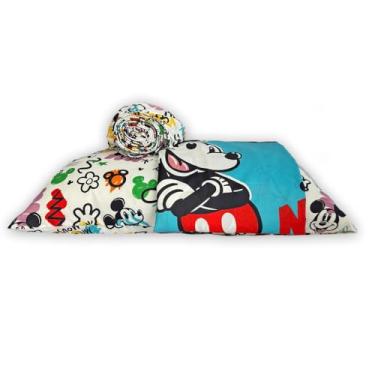 Imagem de Jogo de Cama Microfibra Solteiro Estampado Mickey 1,40 m x 2,20 m Com 3 peças