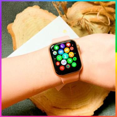 Imagem de Smartwatch Relógio Inteligente Rosa +2 Pulseiras W29s Pro Serie 9 Ilha