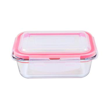 Imagem de Pote de Vidro Hermético Cazza Retangular Click Transparente 400ml