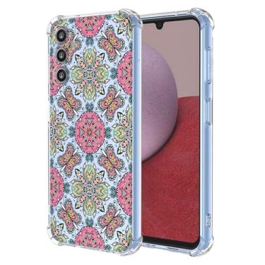 Imagem de WEIOUHR Capa para Galaxy A14 5G Samsung A14 5G transparente macio TPU estilo boêmio, capa protetora leve resistente a choques e arranhões, para Samsung Galaxy A14 5G (rosa verde)