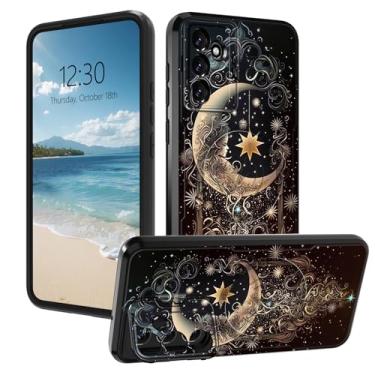 Imagem de AIRWEE Capa magnética robusta para Samsung Galaxy A15 5G, capa protetora de camada dupla à prova de choque com suporte de câmera oculta para Galaxy A15 5G de 6,5 polegadas, Moon Girl