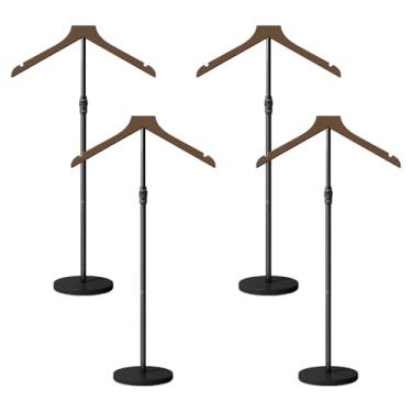Imagem de Pacote com 4 manequins torso, 76 a 106 cm de altura ajustável para festa de formatura, festa de formatura, montagem estável e fácil de vestir, suporte de cabide de jaqueta, marrom