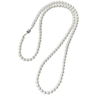 Imagem de Colar de pérolas de camada dupla para mulheres, sem níquel, comprimento 33,5, contas brancas luxuosas, perfeito para casamentos e festas