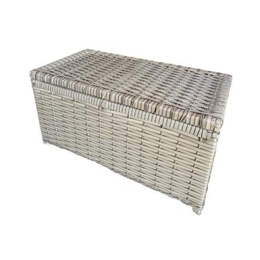 Imagem de Baú Cesta Caixa Organizadora em Fibra Sintética 60x30x30 – Multiuso para Roupas, Brinquedos e Lavanderia(Cappuccino)