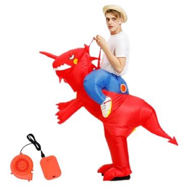 Imagem de Roupas de boneca desenho animado dinossauro inflável para adultos com ventilador e caixa bateria - Design divertido vívido eventos comerciais temáticos feriados