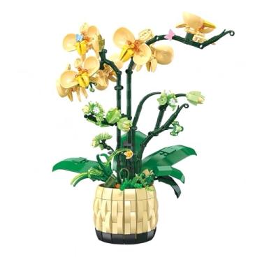 Imagem de Conjunto de Blocos de Montar Orquídea em Vaso - Adequado para Crianças a Partir de 6 Anos