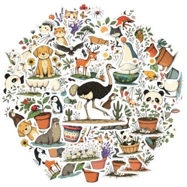 Imagem de 50 peças animais natureza bonito DIY adesivos de papelaria fauna para laptop bagagem scrapbook diário adesivo DIY telefone guitarra laptop notebook mala copo