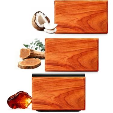 Imagem de Purificador de ar de carro para refil de perfume variado com clipe de viseira, difusor de perfume de veículo para cabine, caminhão e SUV - Pacote com 3 (Teak-Amber-Cabana) - LIP INCLUÍDO