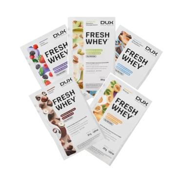 Imagem de Kit Fresh Whey Sache 5un - Frutas Vermelhas, Chocolate com Amendoim, Pistache com Chocolate Branco, Chocolate Belga com Avela e Maracuja