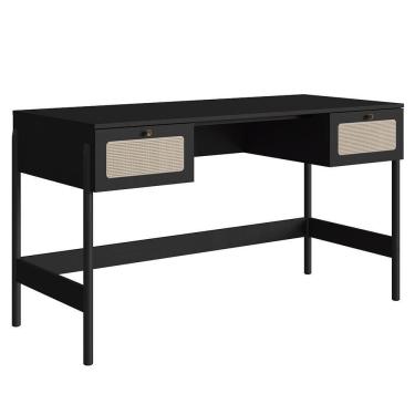 Imagem de Mesa Escrivaninha Home Office Pés Madeira Arlo A10 Nero/preto - Mpozenato