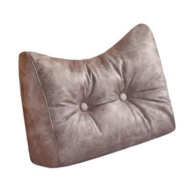 Imagem de Bothyi Travesseiro de apoio para as costas, suporte para cintura, ergonômico, escritório, leitura, capa removível, sofá, relaxamento, lavável, almofada de, Café Cinza