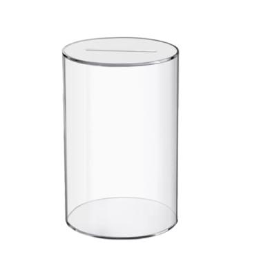 Imagem de Cofrinho de acrílico transparente, design não aberto para economia segura, presente exclusivo e lembrança com apelo moderno (médio)