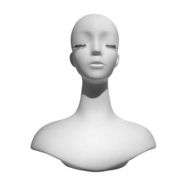 Imagem de Zialofi Suporte de Exibição de Peruca de Manequim de Cabeça de Manequim Suporte de Peruca de Cabeça Feminina para Barbearia Colares Cachecol Salão de Beleza a