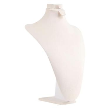 Imagem de kowaku Suporte para Exibição de Joias, Organizador de Armazenamento, Bege e Branco, Porta-Colares e Bustos para Casa, Vitrine, Balcão, Feira Comercial Loja, L