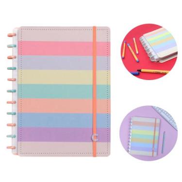 Imagem de Caderno Inteligente Grande A4 80Fls Arco-Íris Pastel