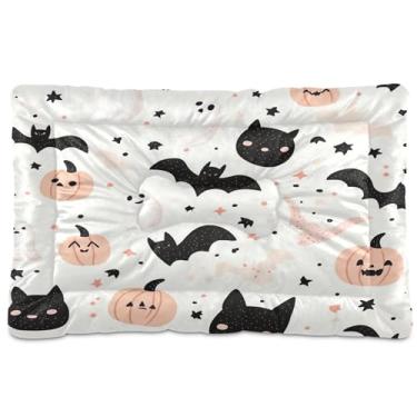 Imagem de SEHANY Cama de Halloween morcegos para cães e gatos com fundo antiderrapante, cama de canil, colchão macio para animais de estimação, lavável para cães pequenos, médios e grandes, gatos, 61 x 45 cm
