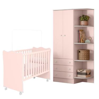 Imagem de Conjunto Completo Quarto Infantil India Rosa Acetinado