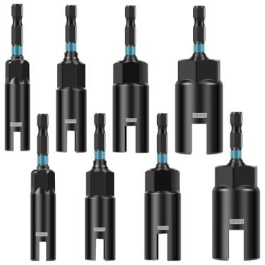 Imagem de Conjunto de 8 peças de chave de porca de asa, 4 tamanhos, kit de soquete de porca de asa de aço cromo vanádio com haste sextavada de 1/10.2 cm para torcer o fio do parafuso de olhal