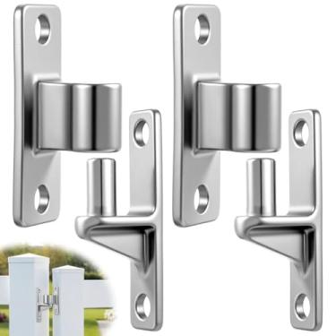 Imagem de PercyEffie 2ps Dobradiças de portão de aço inoxidável 304 dobradiças resistentes para portão de parede dobradiça de portões de fazenda para cercas de madeira com dobradiça de barril de hardware para