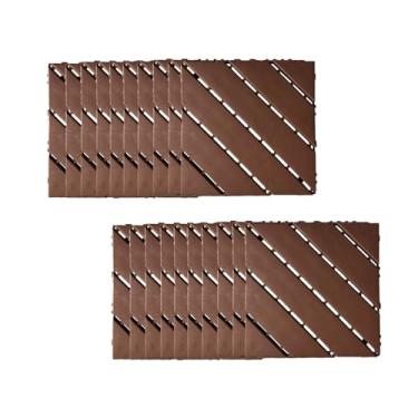 Imagem de Azulejos de deck interligados de plástico, lençóis de pátio com design de drenagem eficiente para banheiro cozinha piscina varanda varanda jardim 12 estilo D 20 peças