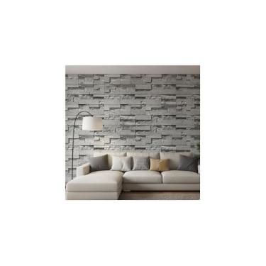 Imagem de Papel de Parede Adesivo em PVC, Decorativo, Pedras Cinzas, Autocolante, Lavável, 5 Metros x 45cm, para Decoração de Interiores