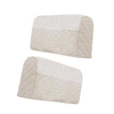 Imagem de Fenteer 2x para Apoio de Braço de Sofá, Protetor de Móveis, para Apoio de Braço com Bolsos, Organizador para Sala de Jantar e Escritório, Branco Marfim