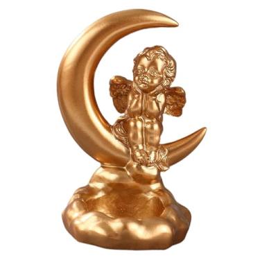 Imagem de Ｂｅｓｇａ Escultura em resina de anjo porta-velas para casamentos, aniversários e festas. Leve e versátil, ideal para decoração de mesa, 9 Cm X 7.5 Cm X 11