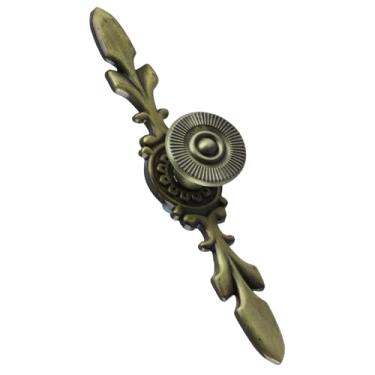 Imagem de FTVOGUE Puxador Europeu Vintage de Liga de Zinco para Gavetas e Móveis, Design retrô Com Aderência Suave e Confortável, para Armário Com Peito (Pequeno conjunto de antigo verde)
