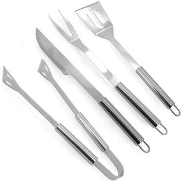 Imagem de Jogo Para Churrasco Com 4 Peças Em Aço Inox - Mimo