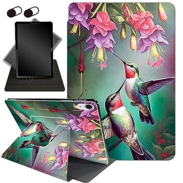 Imagem de Capa para iPad 10ª geração 2022, capa para iPad 10.9, capa protetora com suporte giratório de 360 graus com hibernar/despertar automático, para iPad 10ª geração lançado em 2022, flores vermelhas