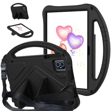 Imagem de YRH Capa para Tmobile Revvl Tab 2 (2025), capa infantil EVA à prova de choque com alça de ombro para tablet T-Mobile Revvl Tab 2 (preto)