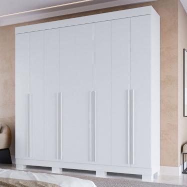 Imagem de Guarda-Roupa Casal Stella 8 Portas 4 Gavetas 100% Mdf Branco - Acp Móveis