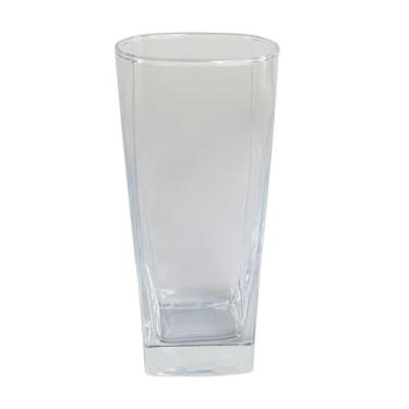Imagem de Jogo de Copos Quadrado Texas, Vidro Transparente, 320ml, 6 Unidades, 13,5x6,5cm, para Água, Refrigerante e Suco