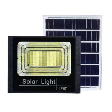 Imagem de HYZHANHONG Projetor Solar Exterior, Holofote IP67 à Prova de Água, com Controlo Remoto, 920 LEDs, Jardim, Rua, Garagem, Luz com Painel Solar (600W)