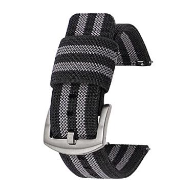 Imagem de SKYK Pulseiras de relógio de liberação rápida - pulseiras balísticas de duas peças de nylon elástico - escolha de cor e largura - 18 mm, 20 mm, 22 mm ou 24 mm para homens e mulheres (22 mm, tiras