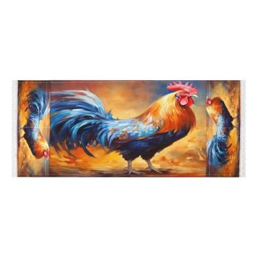 Imagem de Wassud Capas coloridas para lavadora e secadora de galo, protetor de lavadora com sacos de armazenamento, capa de geladeira à prova de poeira com bolsos para lavanderia doméstica, cozinha, 120 x 55 cm