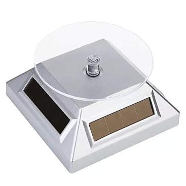 Imagem de Base Giratória Elétrica de 360 Graus para Exibição com Energia Solar Acessórios Vídeo e Fotografia Exposição Versátil em Casa Rotação Direcional Ambientalmente Amigável Baixo Consumo