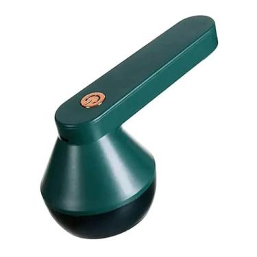Imagem de Removedor de Bolinhas Elétrico Recarregável USB, Verde, Portátil, 15cm x 6cm, com Lâminas Afiadas e Grade Protetora para Roupas, Sofás e Estofados