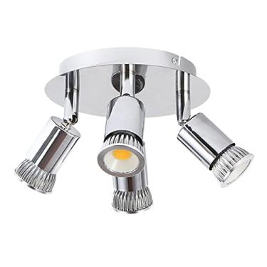 Imagem de Lâmpada de Spot Parede com 4 Cabeças Teto Interna Base GU10 Suporte Soquete Iluminação Direcional Aro Rotativo Ângulo Luz Ajustável para Cozinha Corredor Banheiro Casa Varanda Café