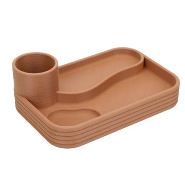 Imagem de Fabater Organizador de Mesa, Bandeja de Plástico Com Manobrista Com Suporte para Caneta, Organizador Noturno e Bandeja de Perfume para Escola, Material de Escritório, 9,6 X 6,5 pol