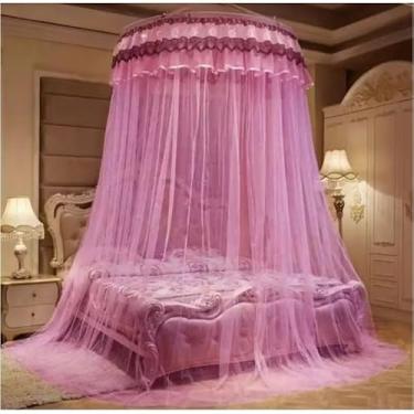Imagem de Mosquiteiro Teto Gigante Bordado com Elástico para Cama Casal/Queen/King 12m x 3m(Rosa,King)