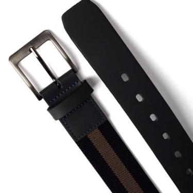 Imagem de Cinto Masculino Elastico Com Ponteira De Couro Fasolo G188221 Azul Mar