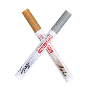 Imagem de Caneta Marcador Permanente Multiuso Prata E Dourado