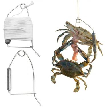 Imagem de AirFly Kit de linha de arremesso de caranguejo azul – Corda de 30FT com peso de chumbo – Projetado nos EUA, pacote com 3