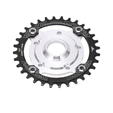 Imagem de aqxreight 104 BCD 32T Coroa Adaptador de Roda Dentada 104BCD Kit Base de Conversão de Placa Dentária Positiva Negativa 32T para Motor de Acionamento Médio Tongsheng Roda Preta e Aço Aplicável 104BCD